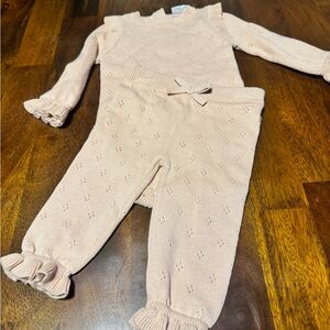Adorable Pink Knit Baby Outfit